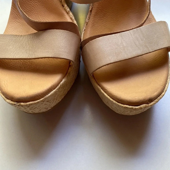 Korks Kork-Ease Leather Wedge Strappy Sandal 10.5 Comfort Jessie Off-white Shoes - Picture 5 of 12